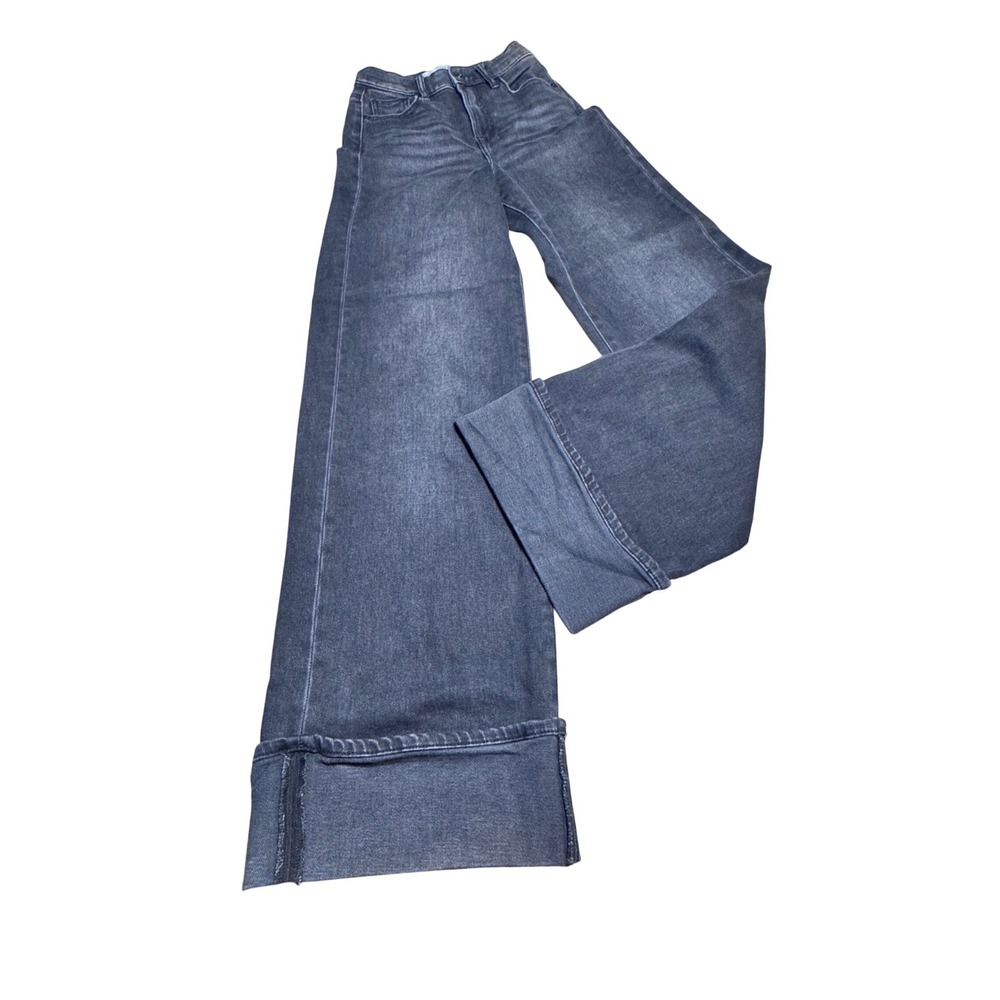 Hidden Jeans Wide Cuff Denim Faded Black Size 22 High Rise Stretch BK9537-BLKR